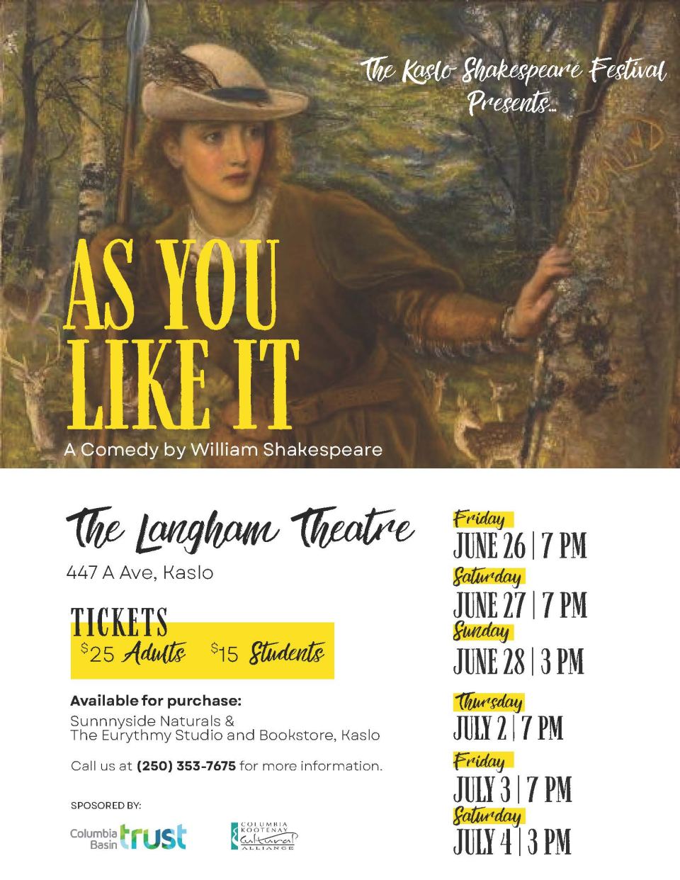 OVERNIGHT THEATRE GET AWAY IN KASLO