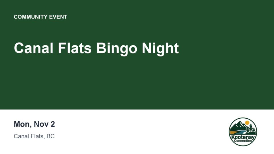 Canal Flats Bingo Night