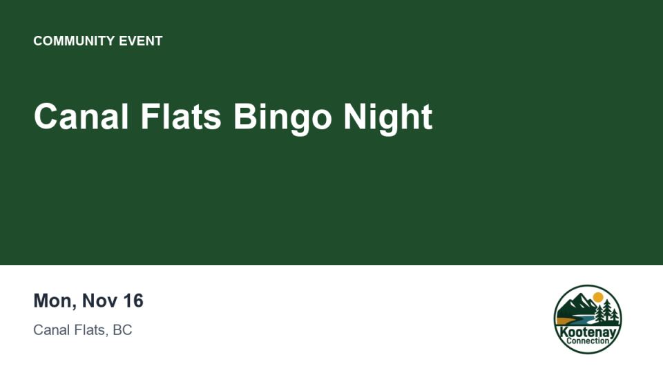 Canal Flats Bingo Night