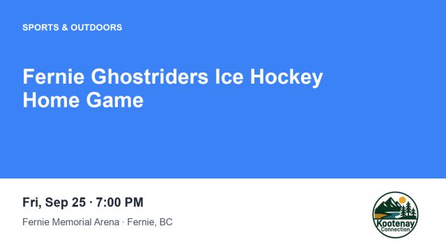 Fernie Ghostriders Ice Hockey Home Game