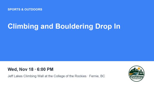 Climbing and Bouldering Drop In