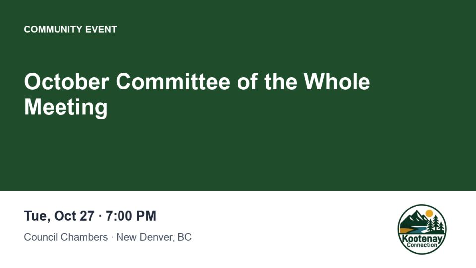 October Committee of the Whole Meeting