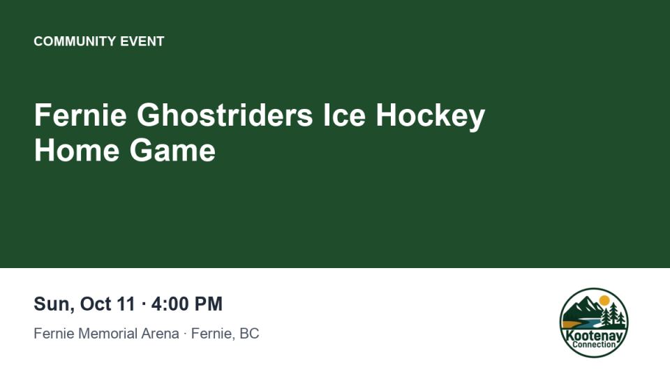 Fernie Ghostriders Ice Hockey Home Game