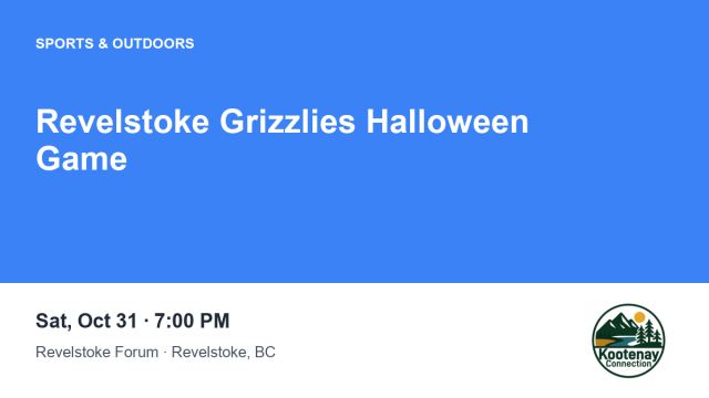 Revelstoke Grizzlies Halloween Game