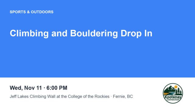 Climbing and Bouldering Drop In