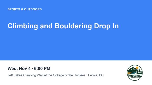 Climbing and Bouldering Drop In