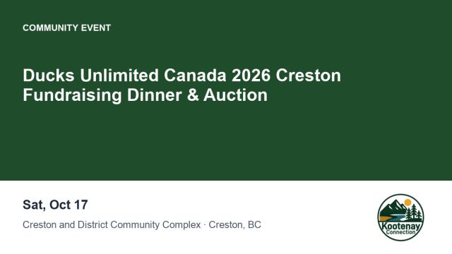 Ducks Unlimited Canada 2026 Creston Fundraising Dinner & Auction