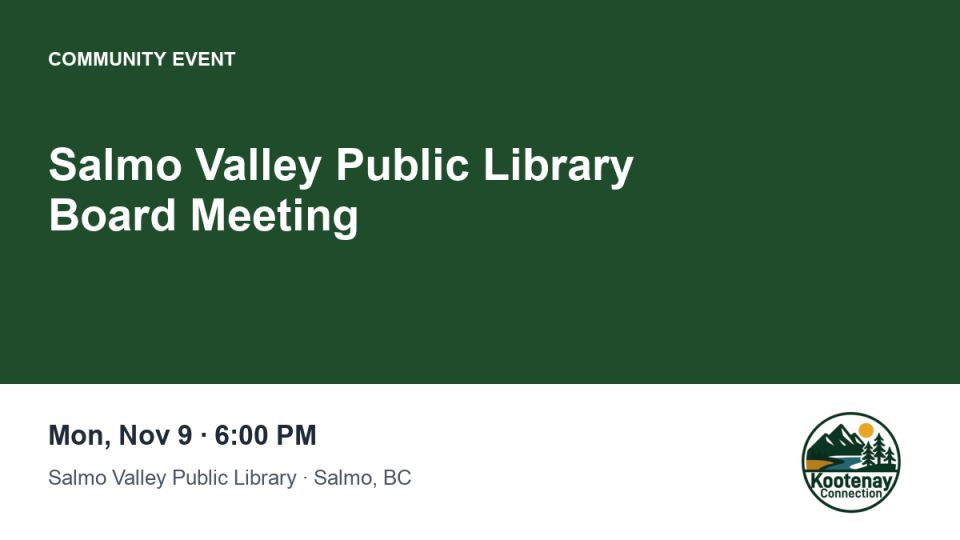 Salmo Valley Public Library Board Meeting