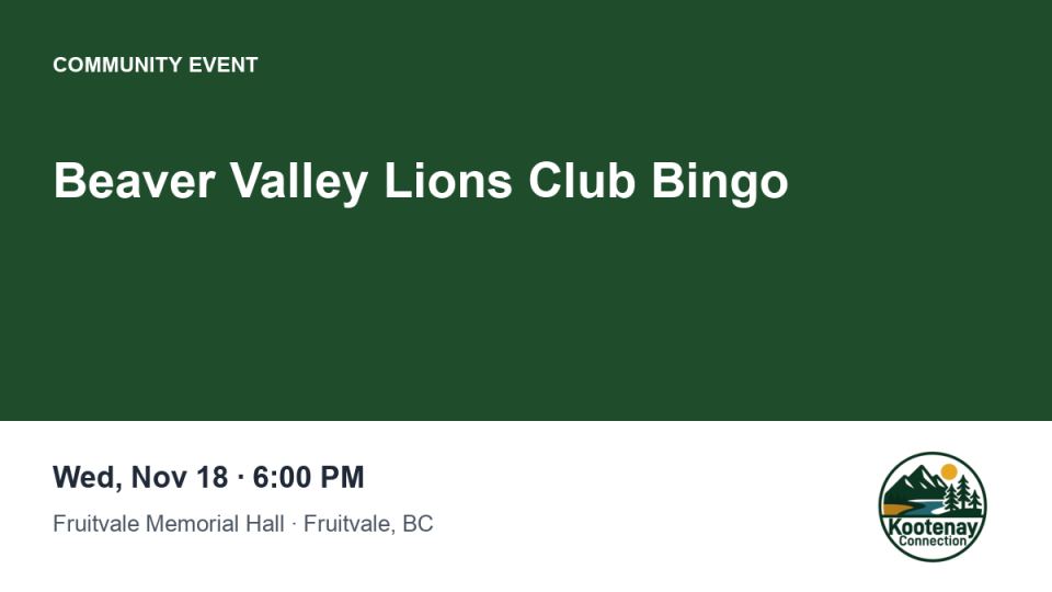 Beaver Valley Lions Club Bingo