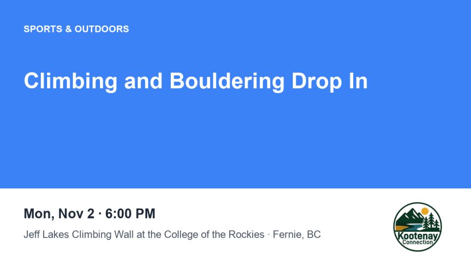 Climbing and Bouldering Drop In