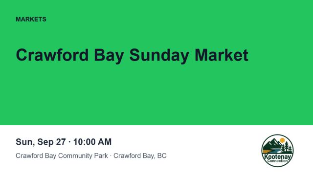 Crawford Bay Sunday Market