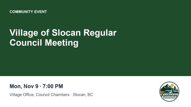 Village of Slocan Regular Council Meeting