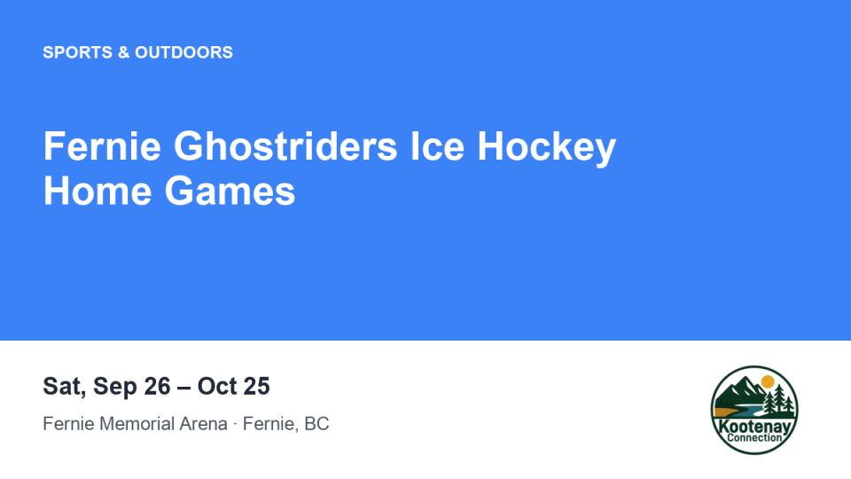 Fernie Ghostriders Ice Hockey Home Game