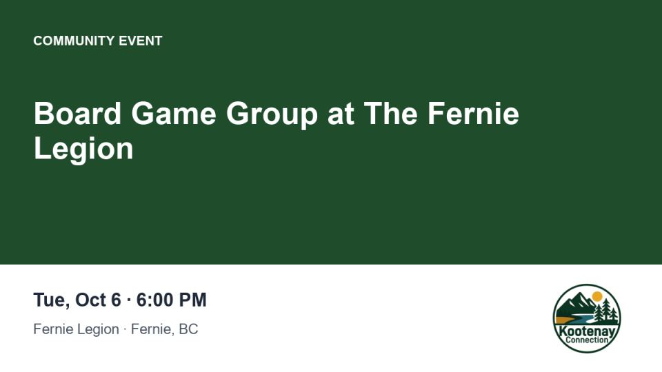 Board Game Group at The Fernie Legion
